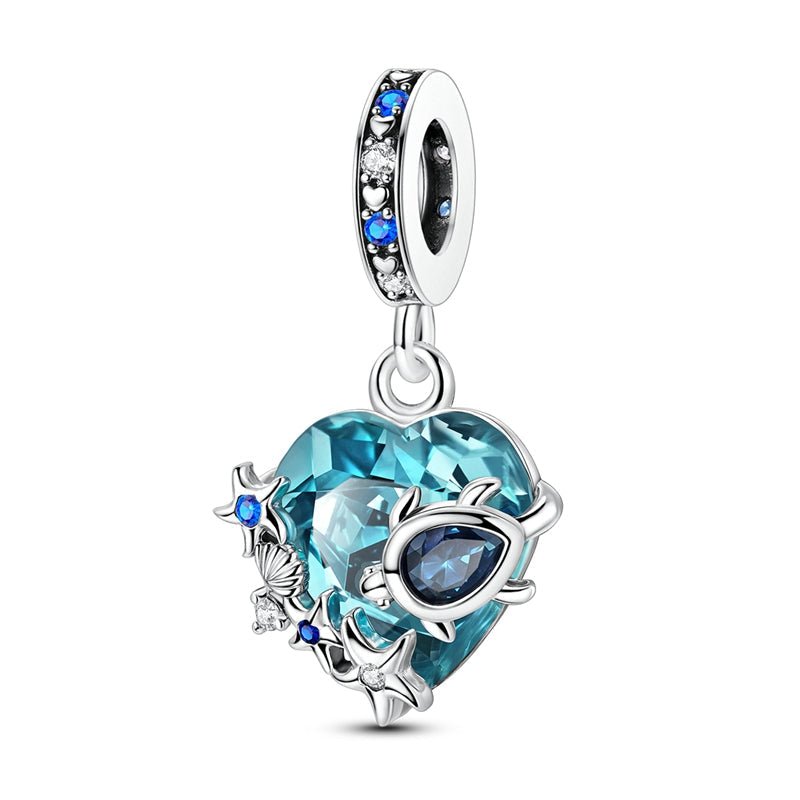 Heart-Shaped Ocean Treasure Dangle Charm