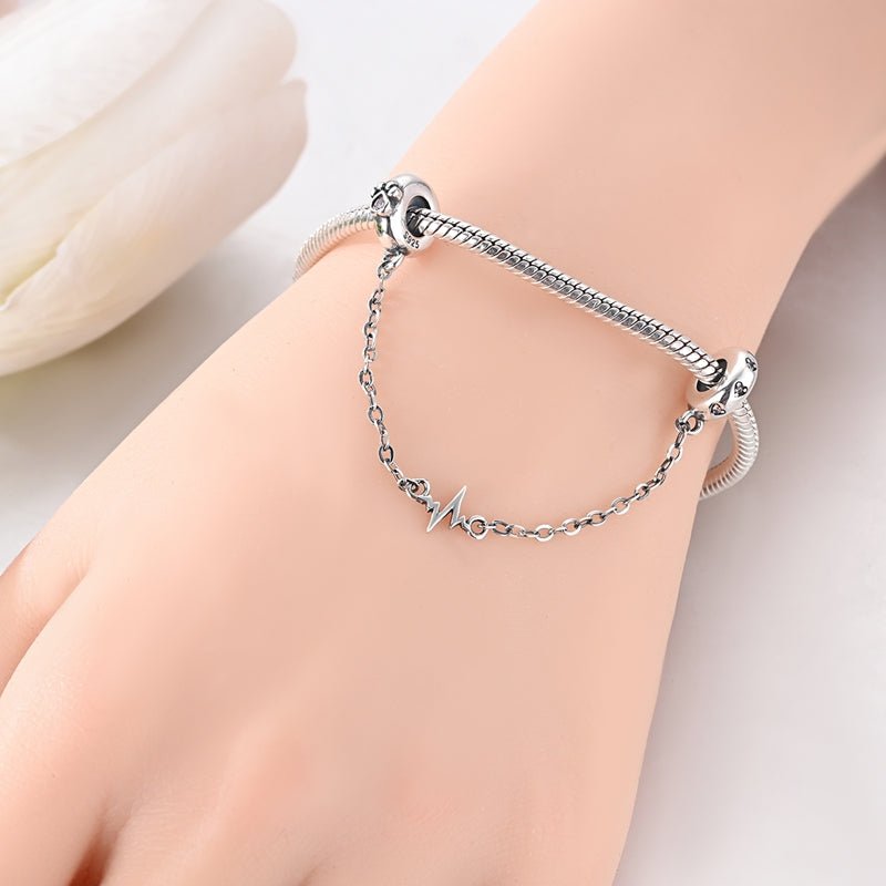 Heartbeat & Pink Paw Safety Chain Charm
