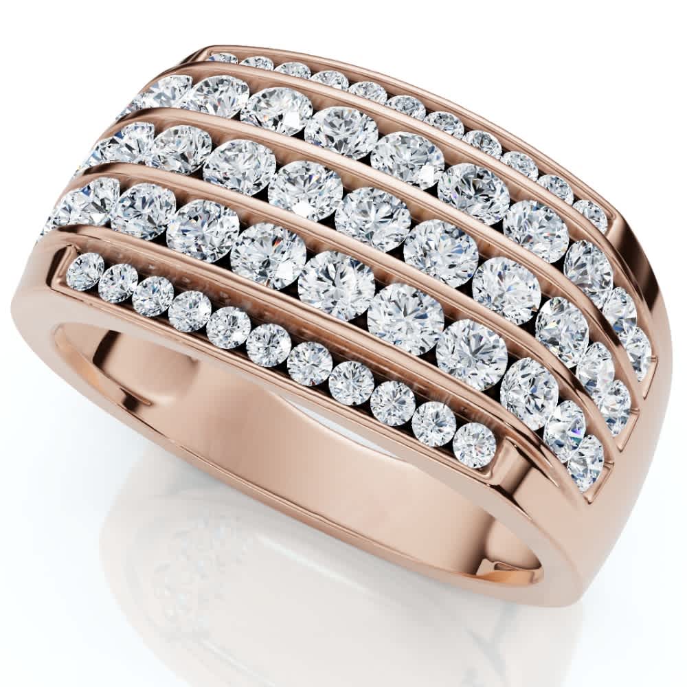 2Ct Men's Diamond Ring in 14k Gold Lab Grown