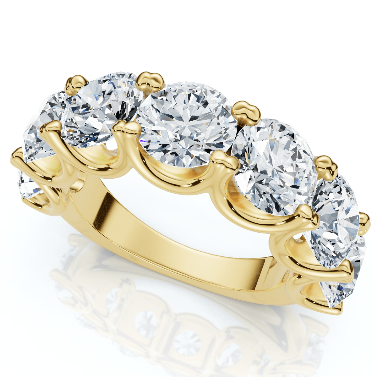 6Ct TW Diamond Anniversary U Prong Wedding Ring 14k Gold Or Platinum Lab Grown
