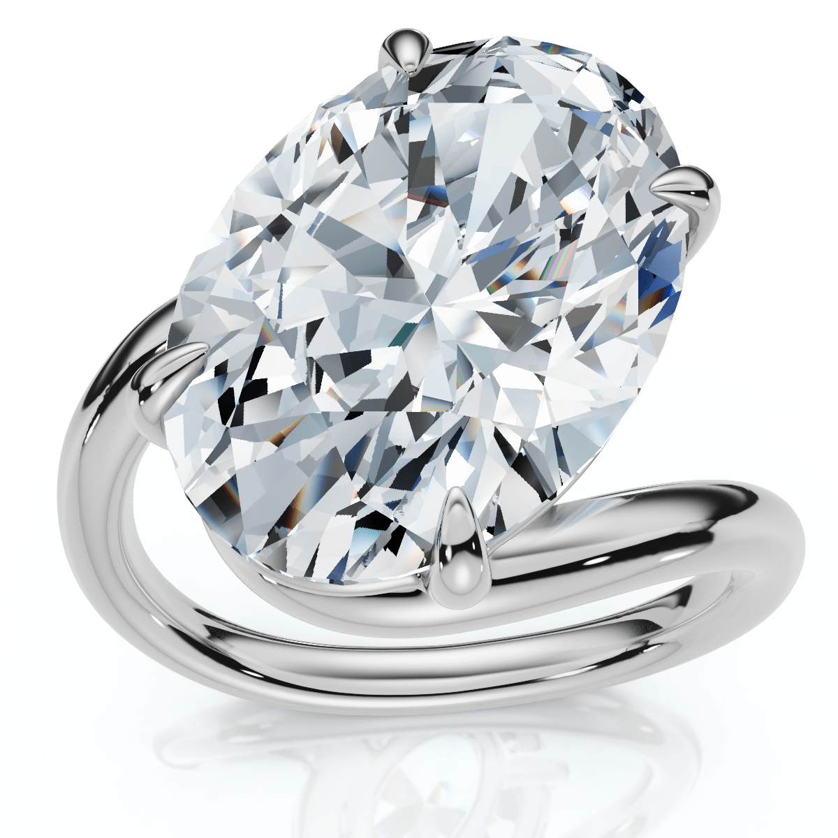 Certified 7Ct Aire Oval Cut Diamond Solitaire Engagement Ring 14k Gold Lab Grown