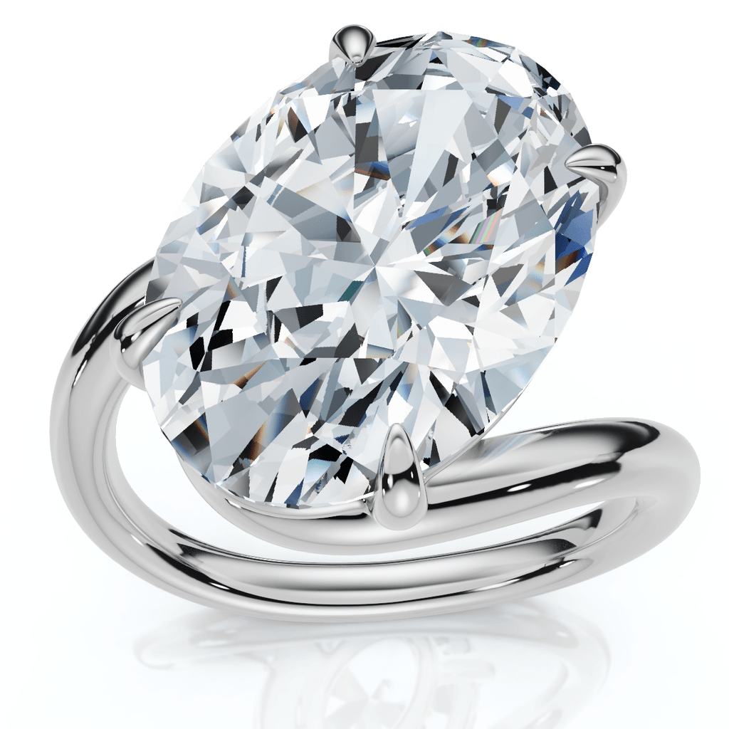 Certified 7Ct Aire Oval Cut Diamond Solitaire Engagement Ring 14k Gold Lab Grown