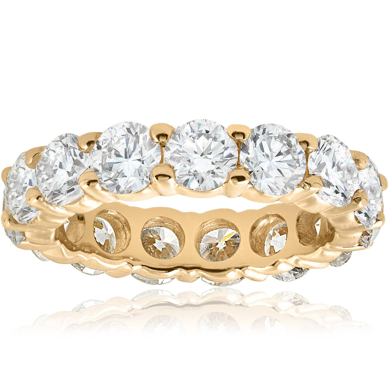 5ct Prong Diamond Eternity Wedding Ring 14K Yellow Gold Size Selectable