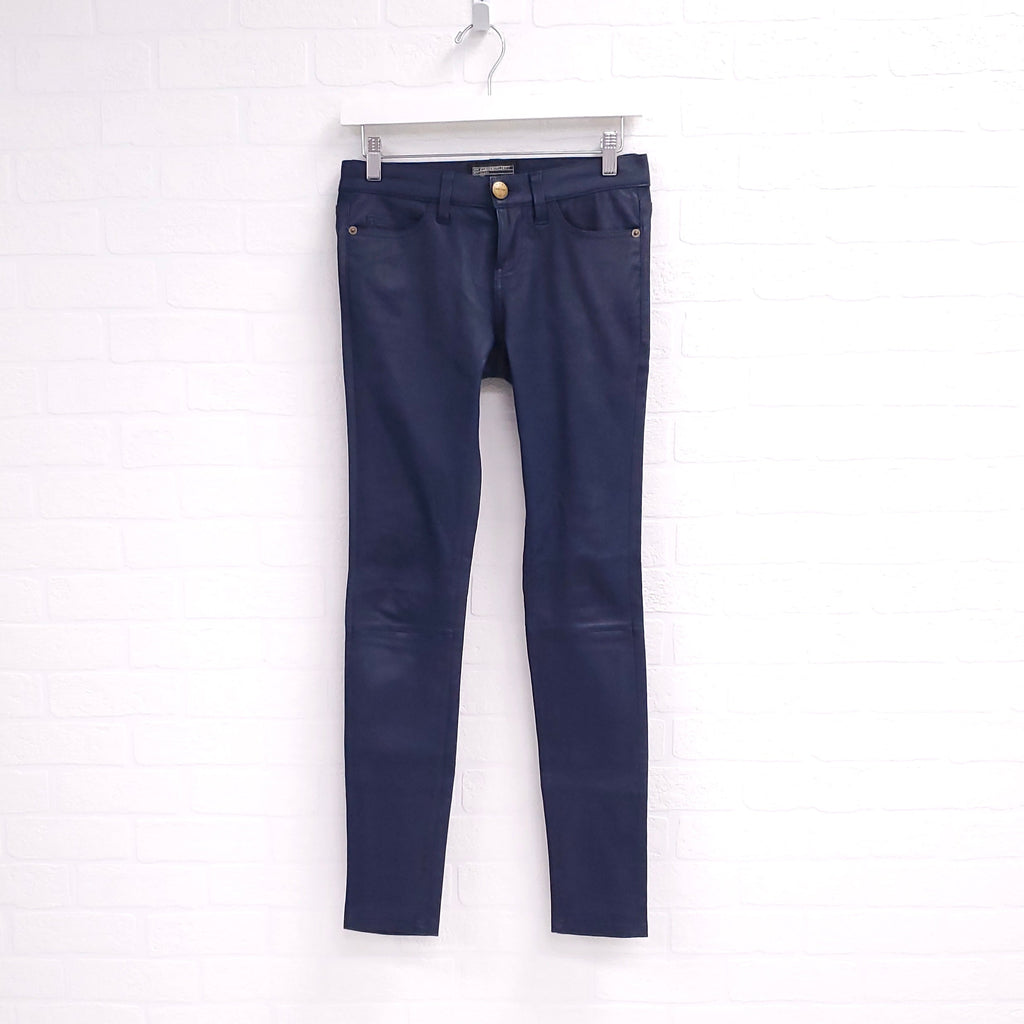 CURRENT/ELLIOT BLUE LEATHER PANTS - SIZE 25