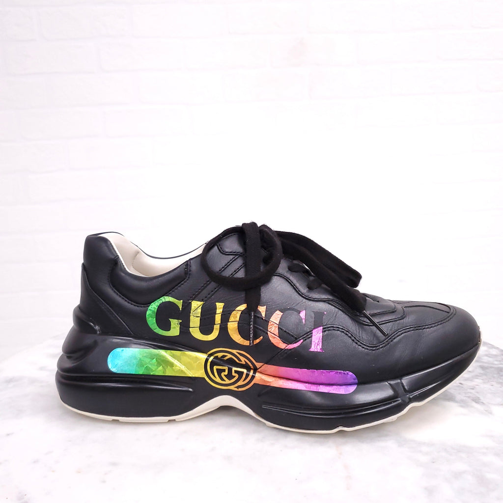 GUCCI BLACK RAINBOW SNEAKERS - SIZE 41