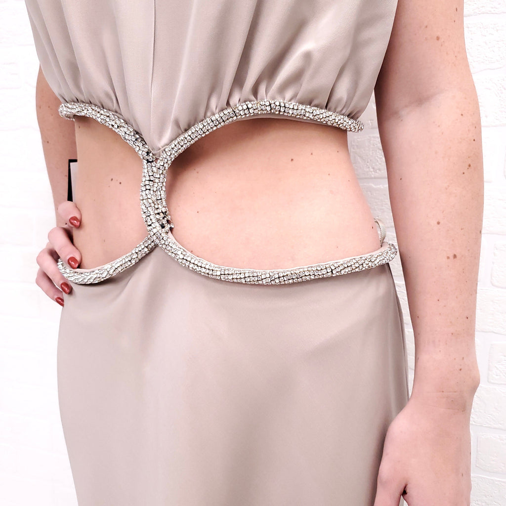 CHRISTOPHER ESBER DRESS SEQUIN CHAIN LINK ($3600) - SIZE 8