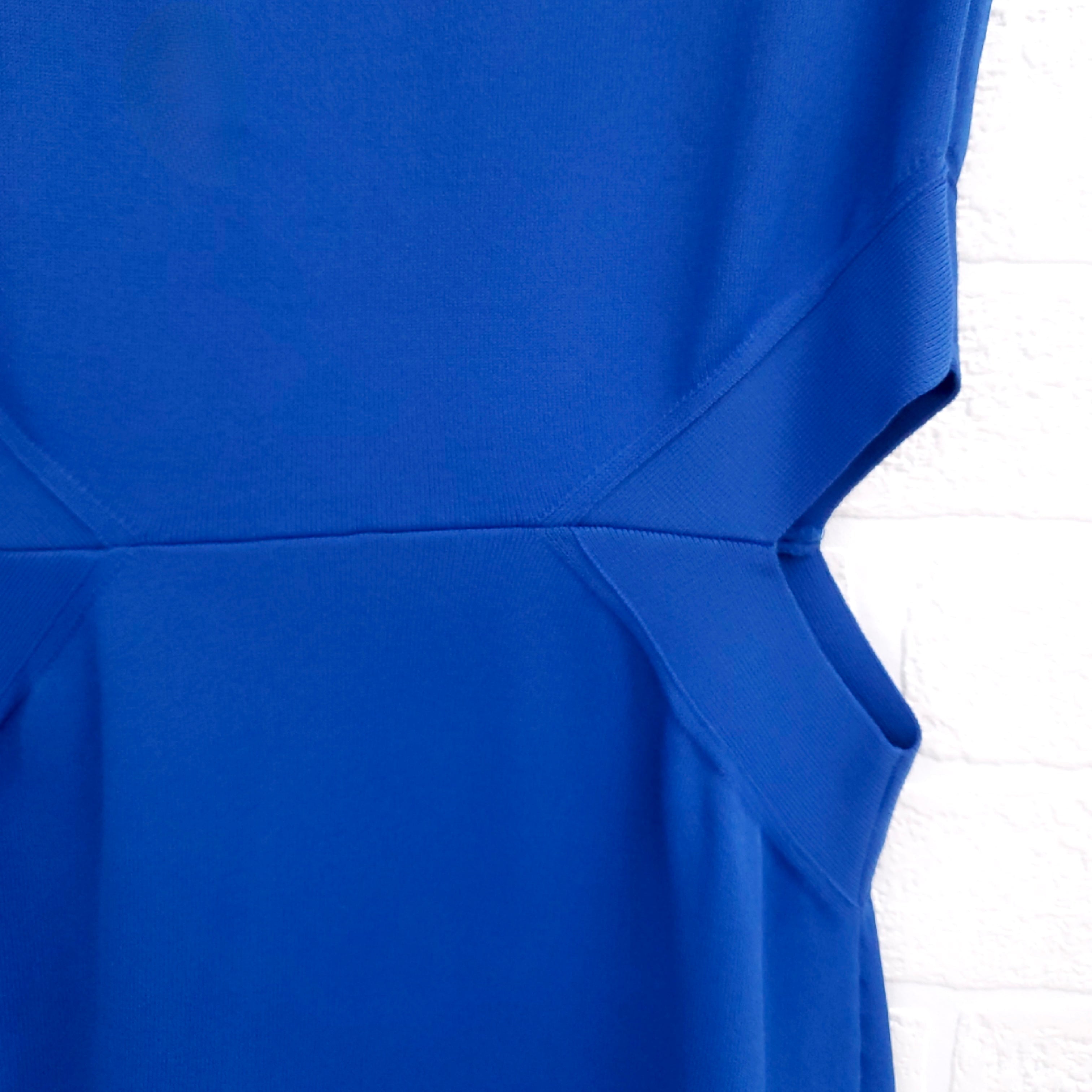STELLA MCCARTNEY ROYAL BLUE SIDE CUTOUT DRESS - SIZE 38