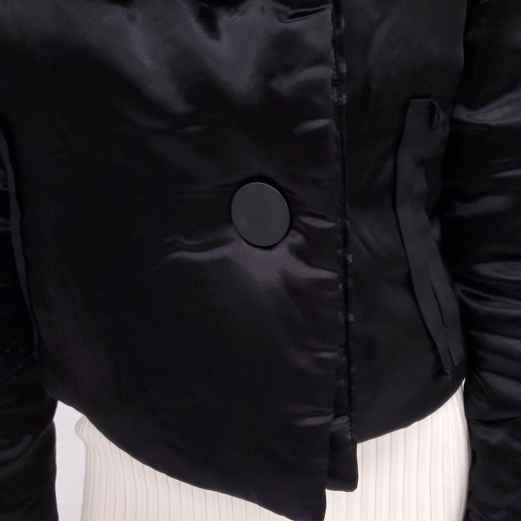 LANVIN SILK PUFFER JACKET WITH BEADED BUTTONS - SIZE 34