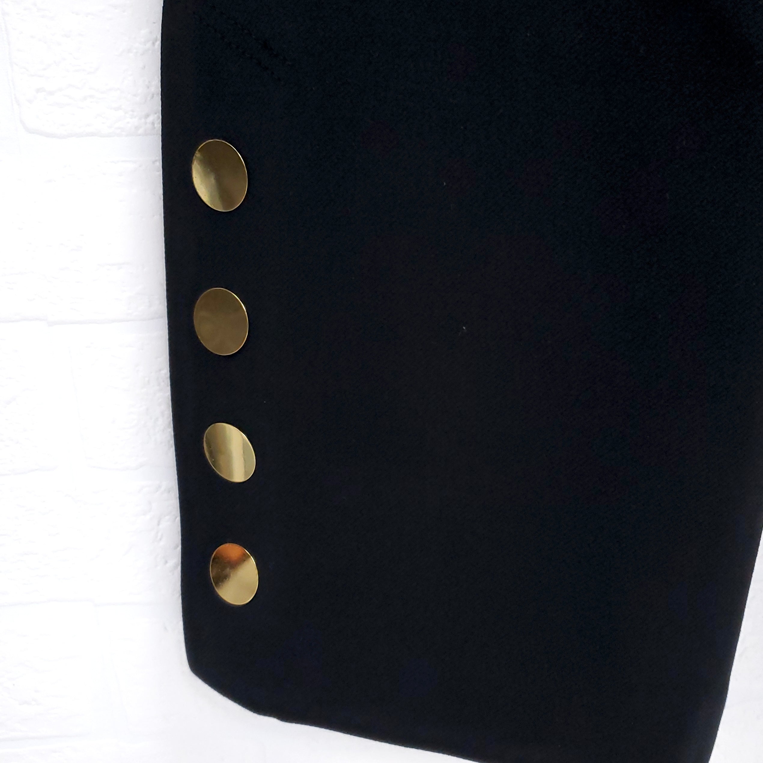 ELLERY BLACK HIGH DROP WAIST PANT WITH GOLD BUTTONS - SIZE 26