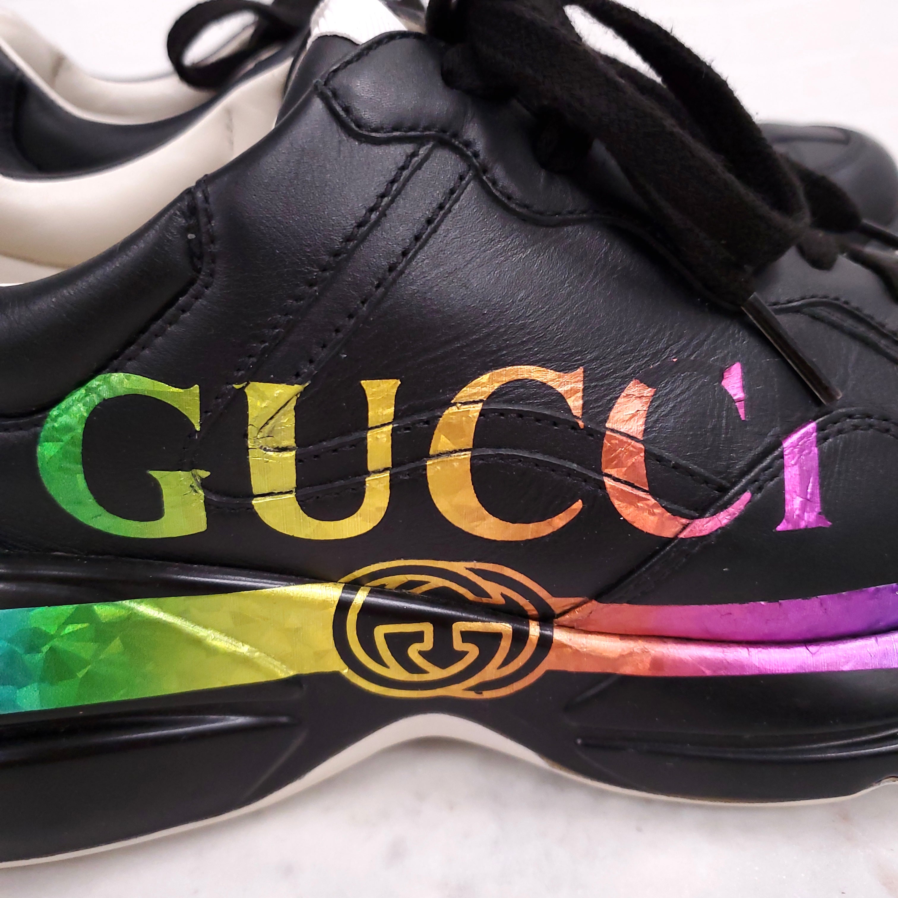GUCCI BLACK RAINBOW SNEAKERS - SIZE 41