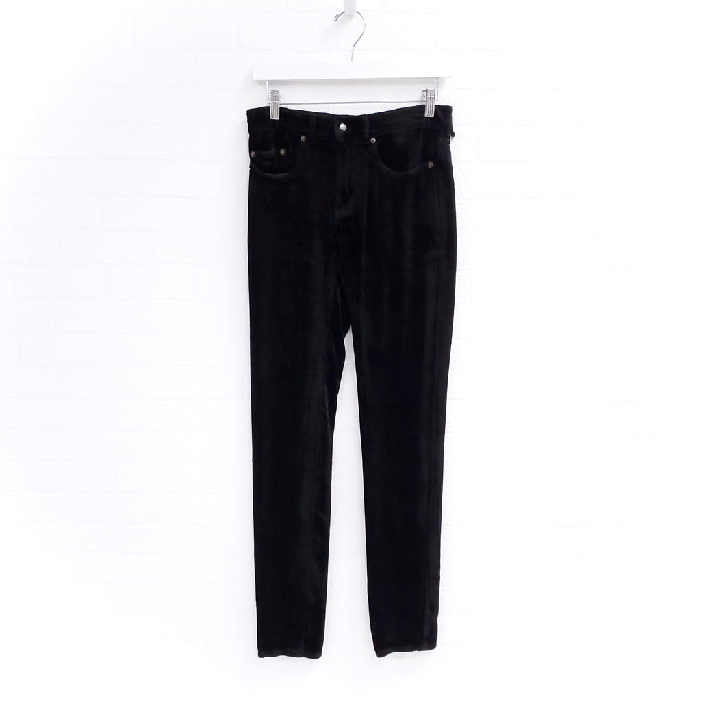 SAINT LAURENT PARIS HIGH RISE VELVET PANTS  SIZE 25