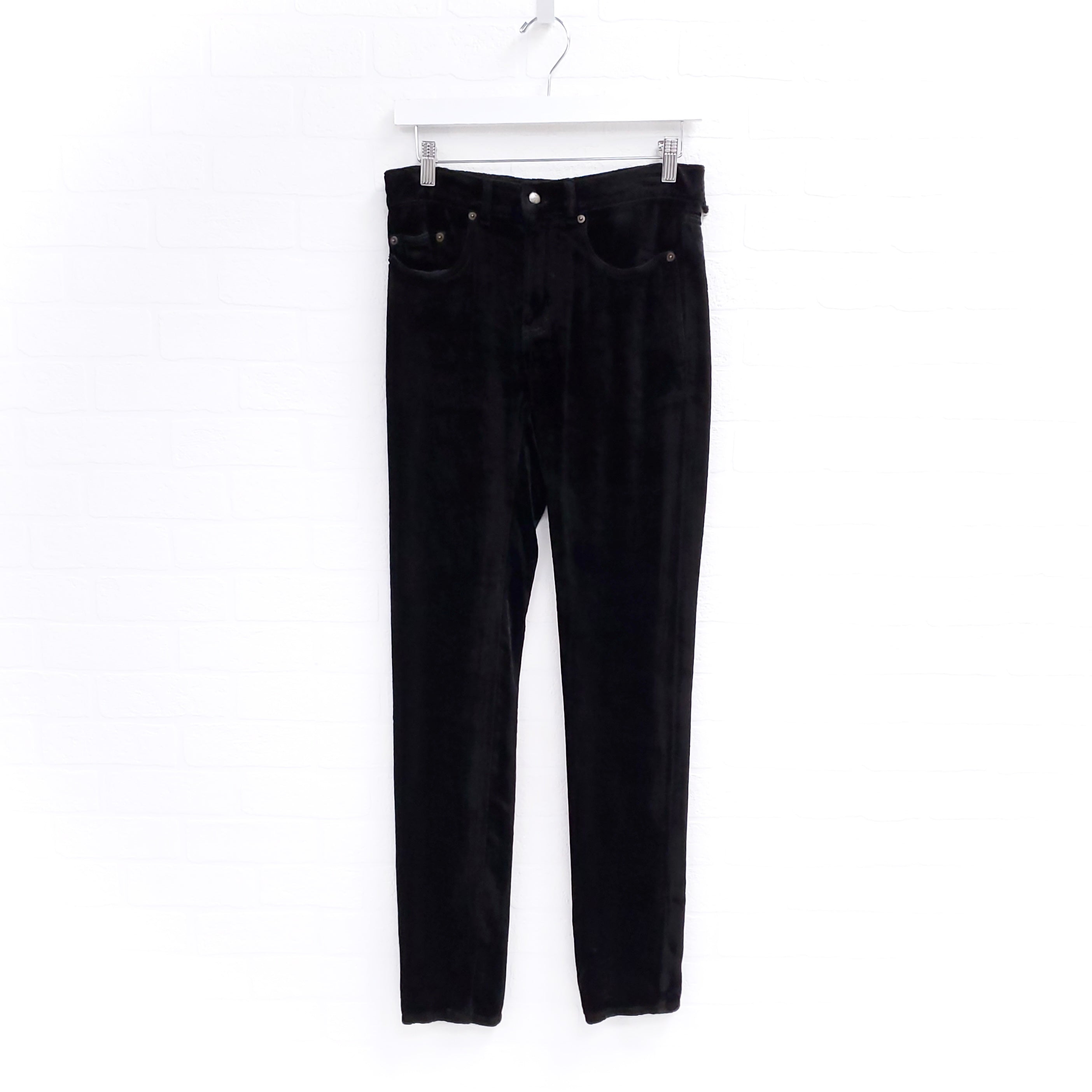 SAINT LAURENT PARIS HIGH RISE VELVET PANTS  SIZE 25