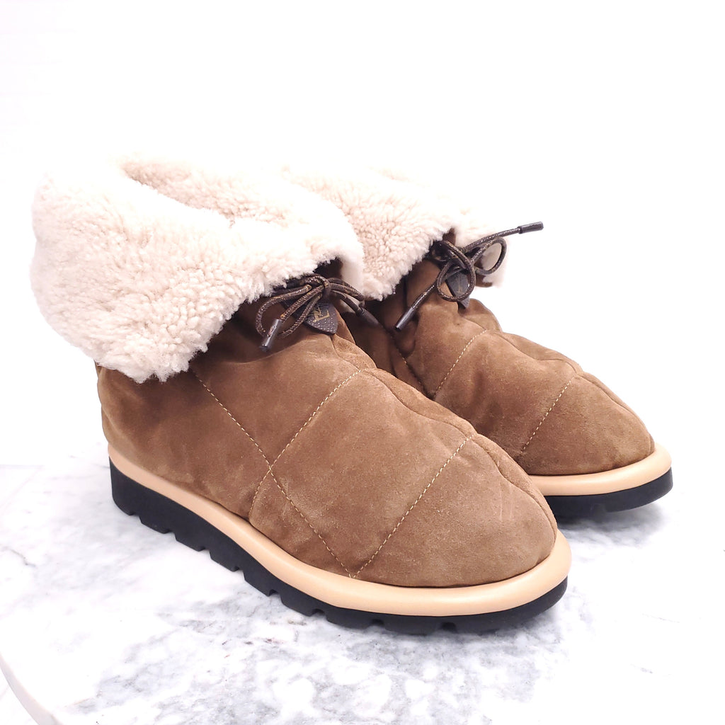 LOUIS VUITTON SUEDE PILLOW BOOTS - SIZE 36