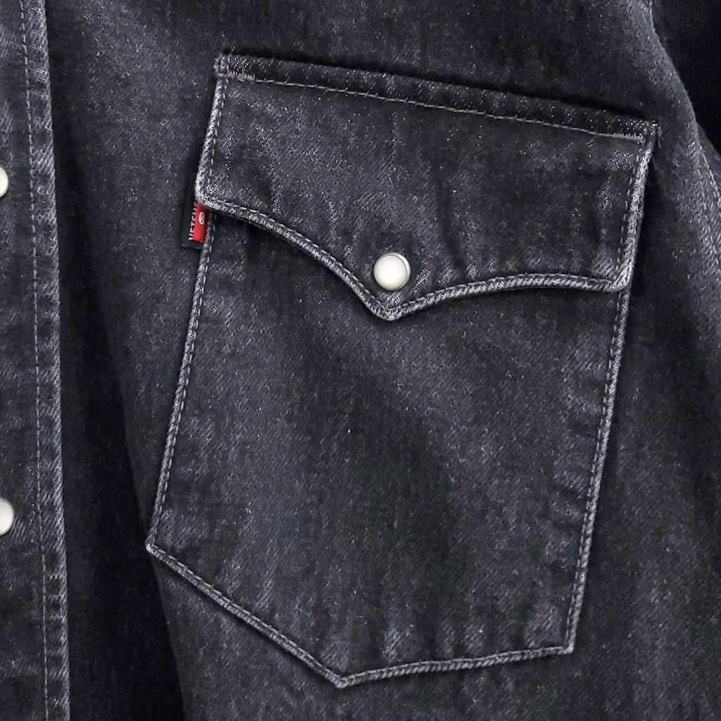 VETEMENTS X LEVIS BLACK OVERSIZED DENIM JACKET - SIZE XS