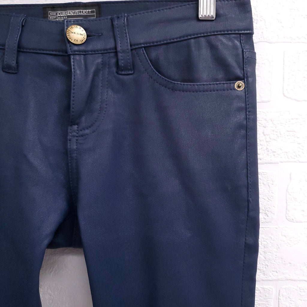 CURRENT/ELLIOT BLUE LEATHER PANTS - SIZE 25