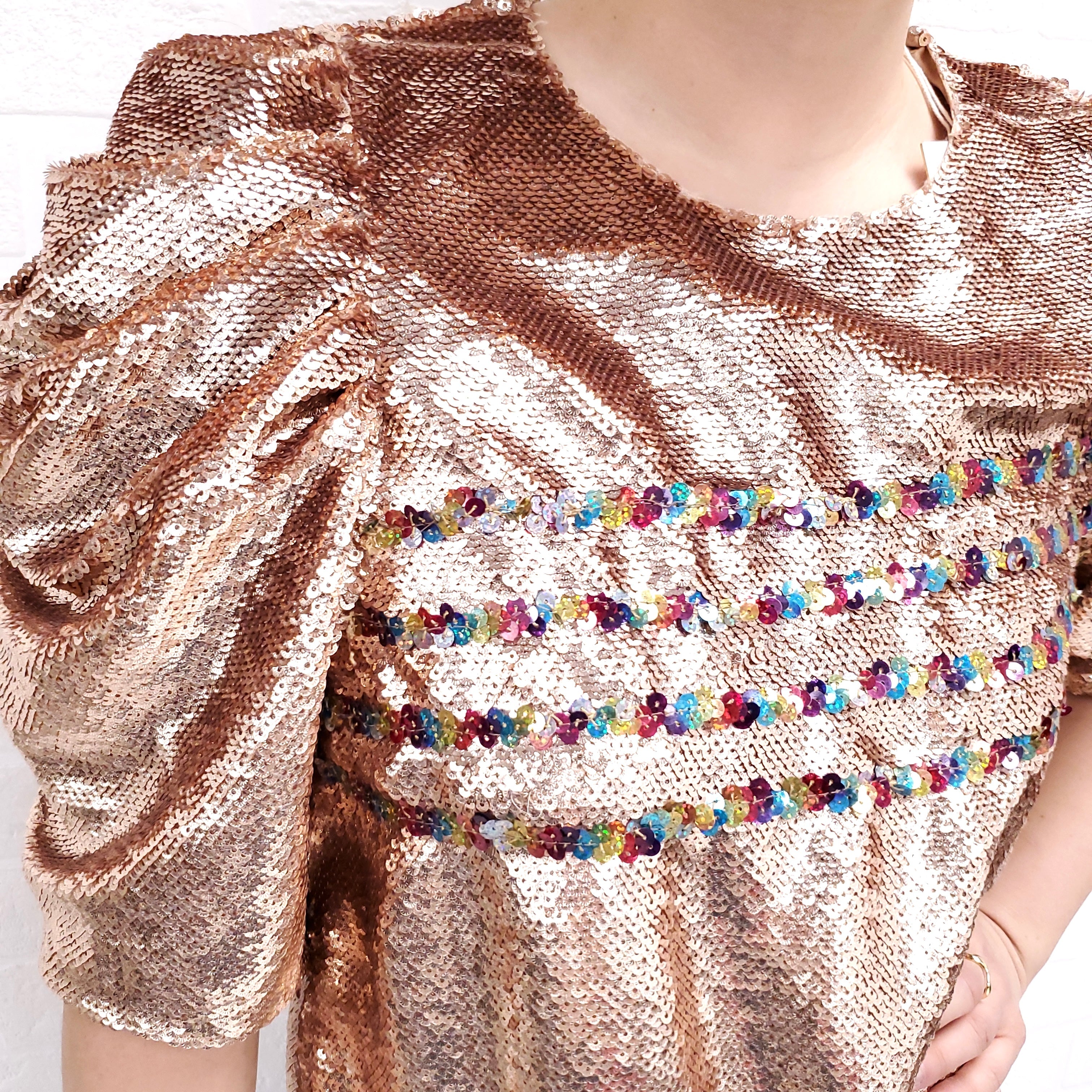 ULLA JOHNSON SEQUIN BLOUSE - SIZE 10