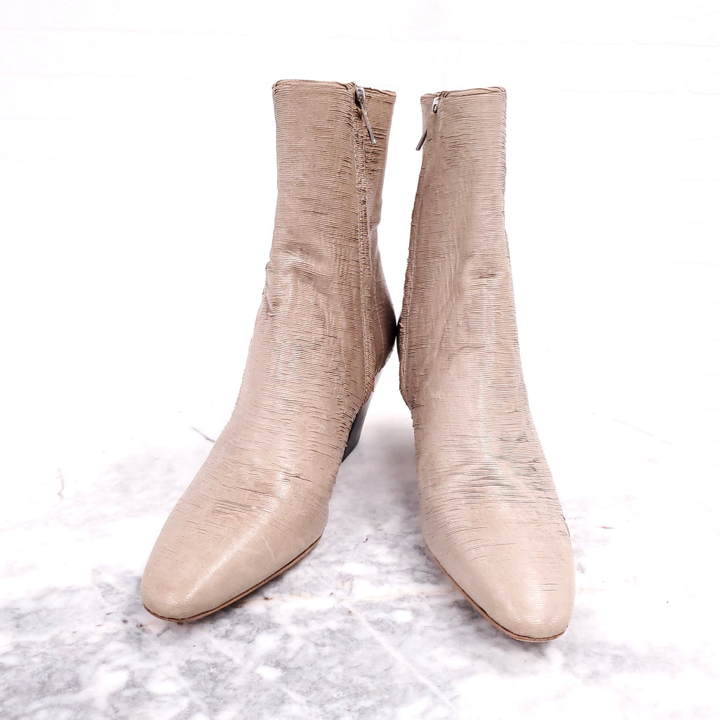 IRO TAN TEXTURED BOOTIES ($915) - SIZE 38