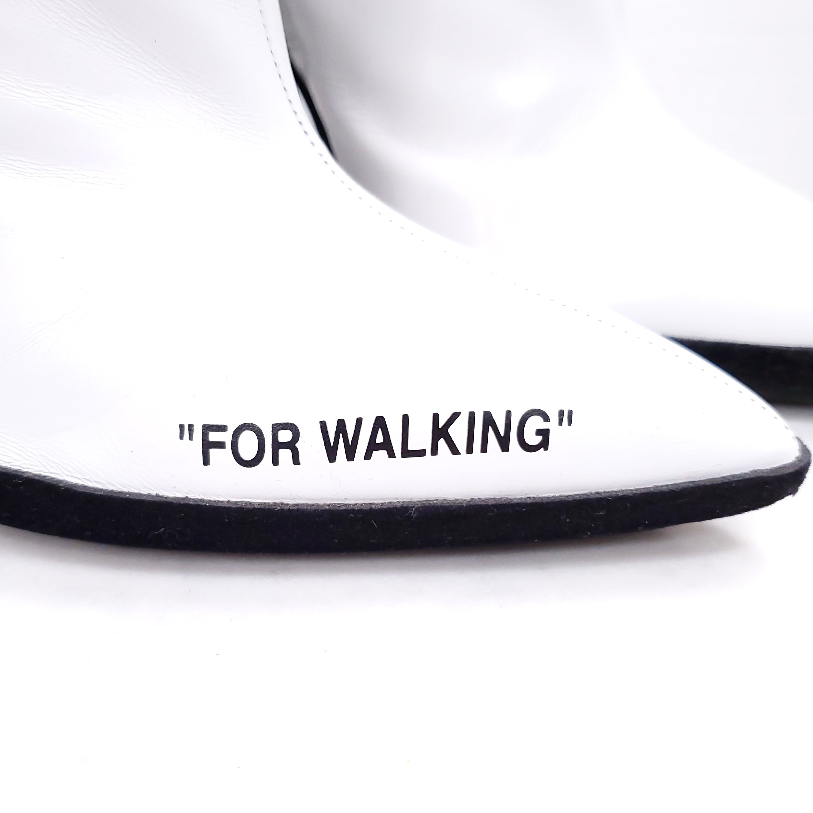 OFF-WHITE LEATHER LOGO BOOTS - SIZE 40