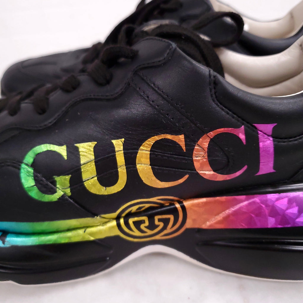 GUCCI BLACK RAINBOW SNEAKERS - SIZE 41
