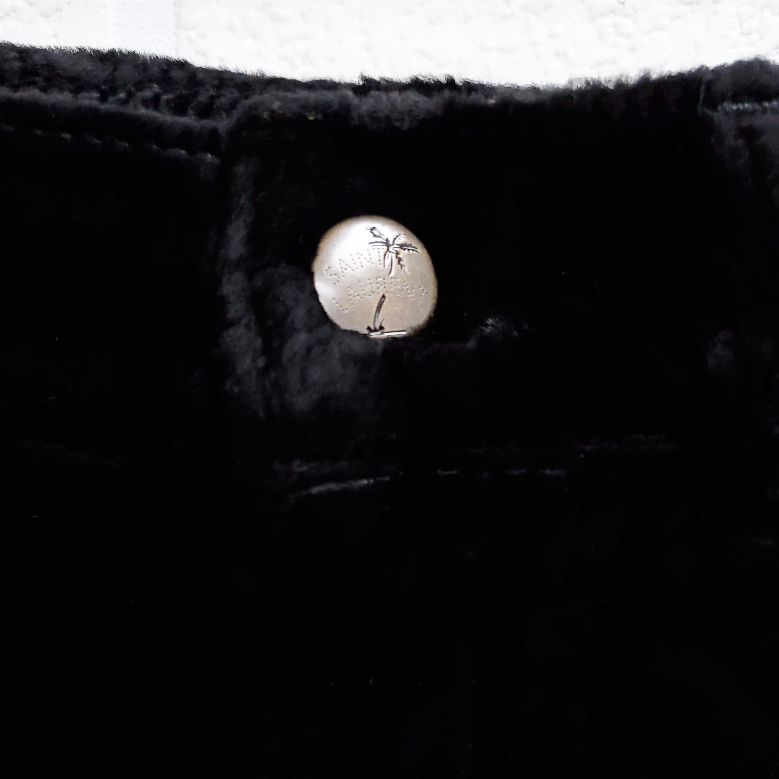SAINT LAURENT PARIS HIGH RISE VELVET PANTS  SIZE 25