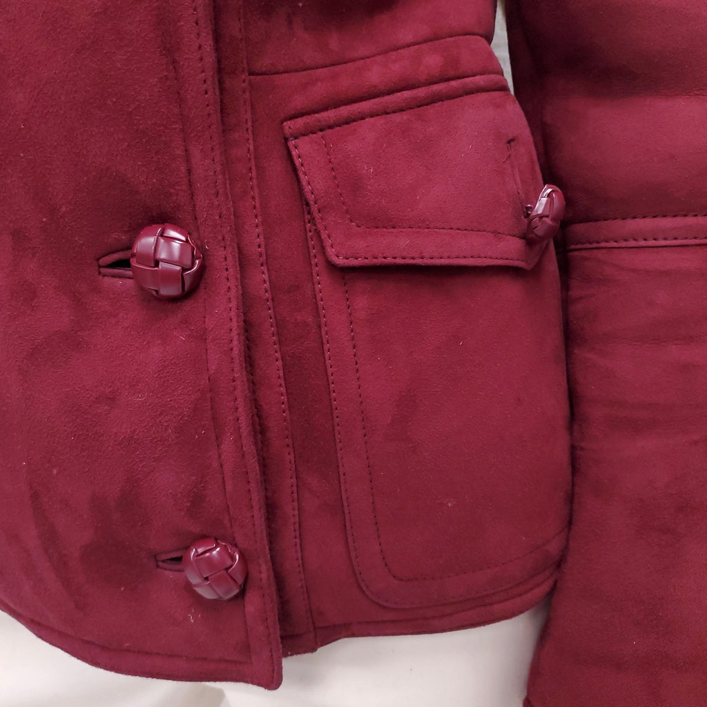 GUCCI BURGUNDY SHEARLING JACKET - SIZE 42