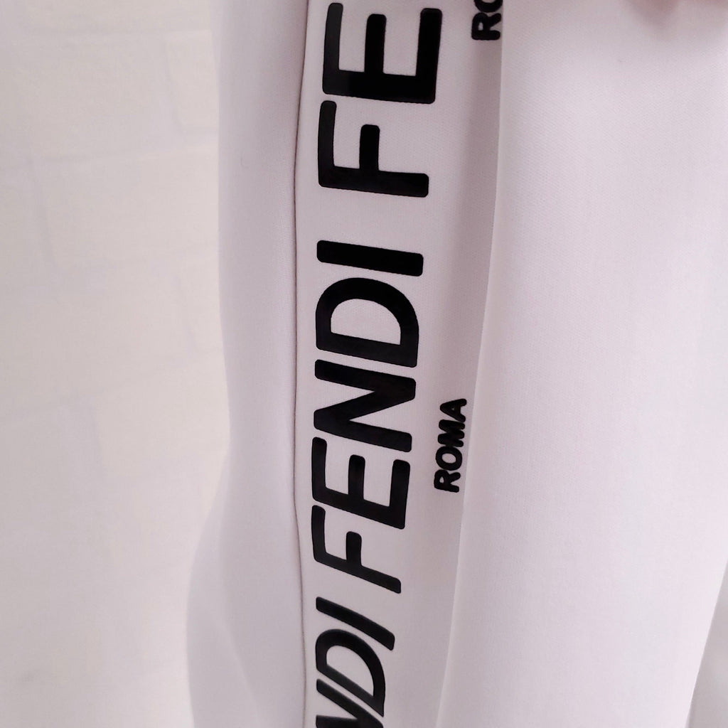 FENDI WHITE LOGO SWEATPANTS - SIZE 44