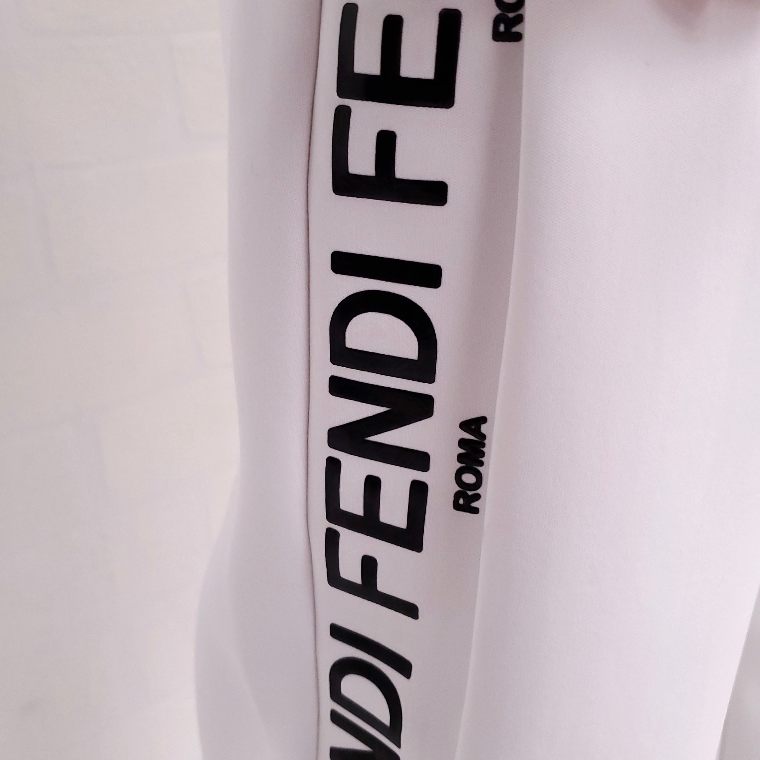 FENDI WHITE LOGO SWEATPANTS - SIZE 44
