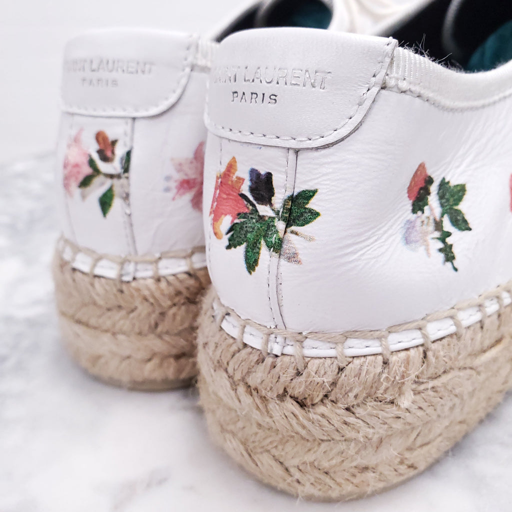 SAINT LAURENT FLORAL ESPADRILLE SNEAKERS - SIZE 37.5