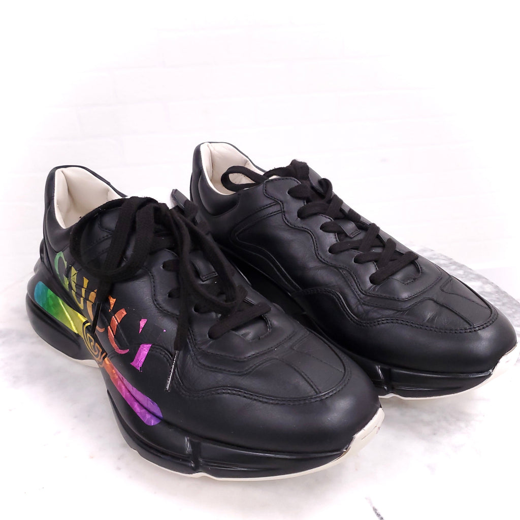 GUCCI BLACK RAINBOW SNEAKERS - SIZE 41