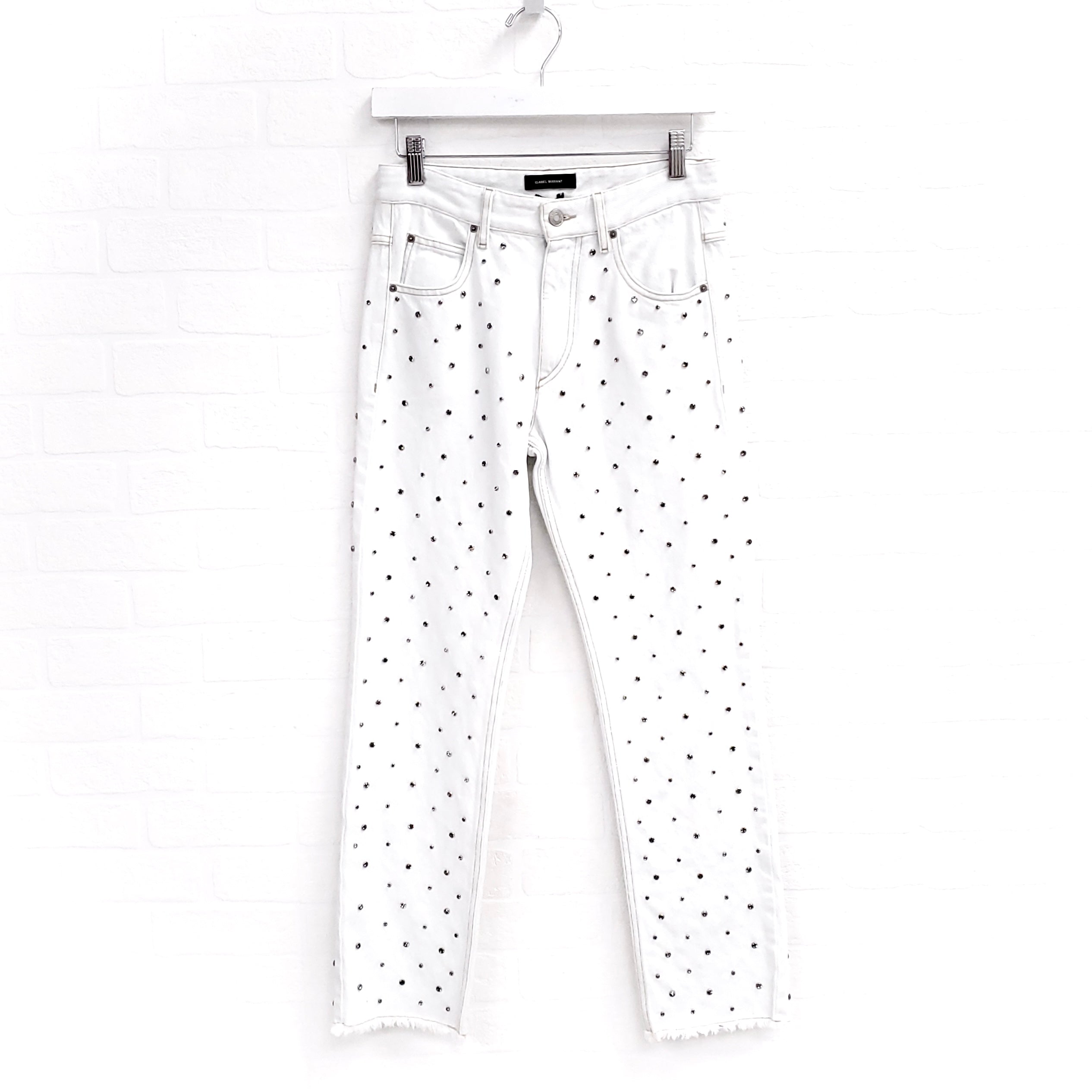 ISABEL MARANT WHITE JEANS WITH CRYSTALS ($1,100) - SIZE 36