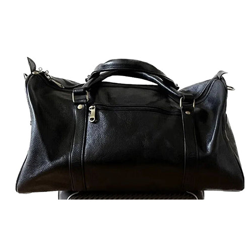 New Genuine Buffalo Leather Large Duffel Bag For Men/ Women- Black