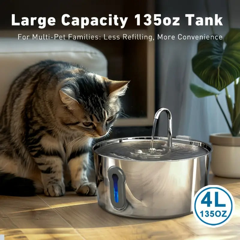 stainless steel cat water fountain automatic pet fountain - Temu