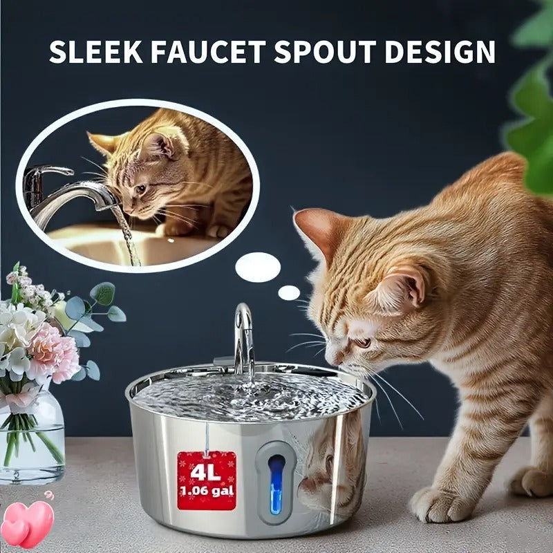 stainless steel cat water fountain automatic pet fountain - Temu