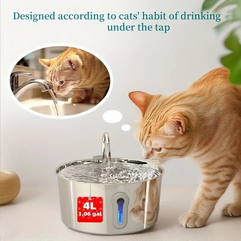 stainless steel cat water fountain automatic pet fountain - Temu