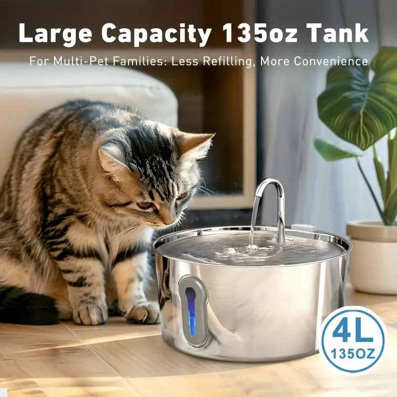 stainless steel cat water fountain automatic pet fountain - Temu