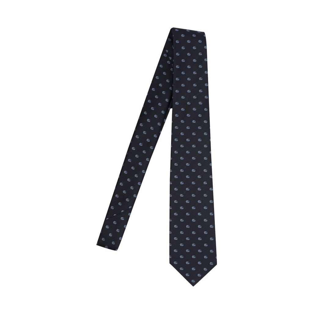 Gucci Men Jacquard Silk Tie With Double G
