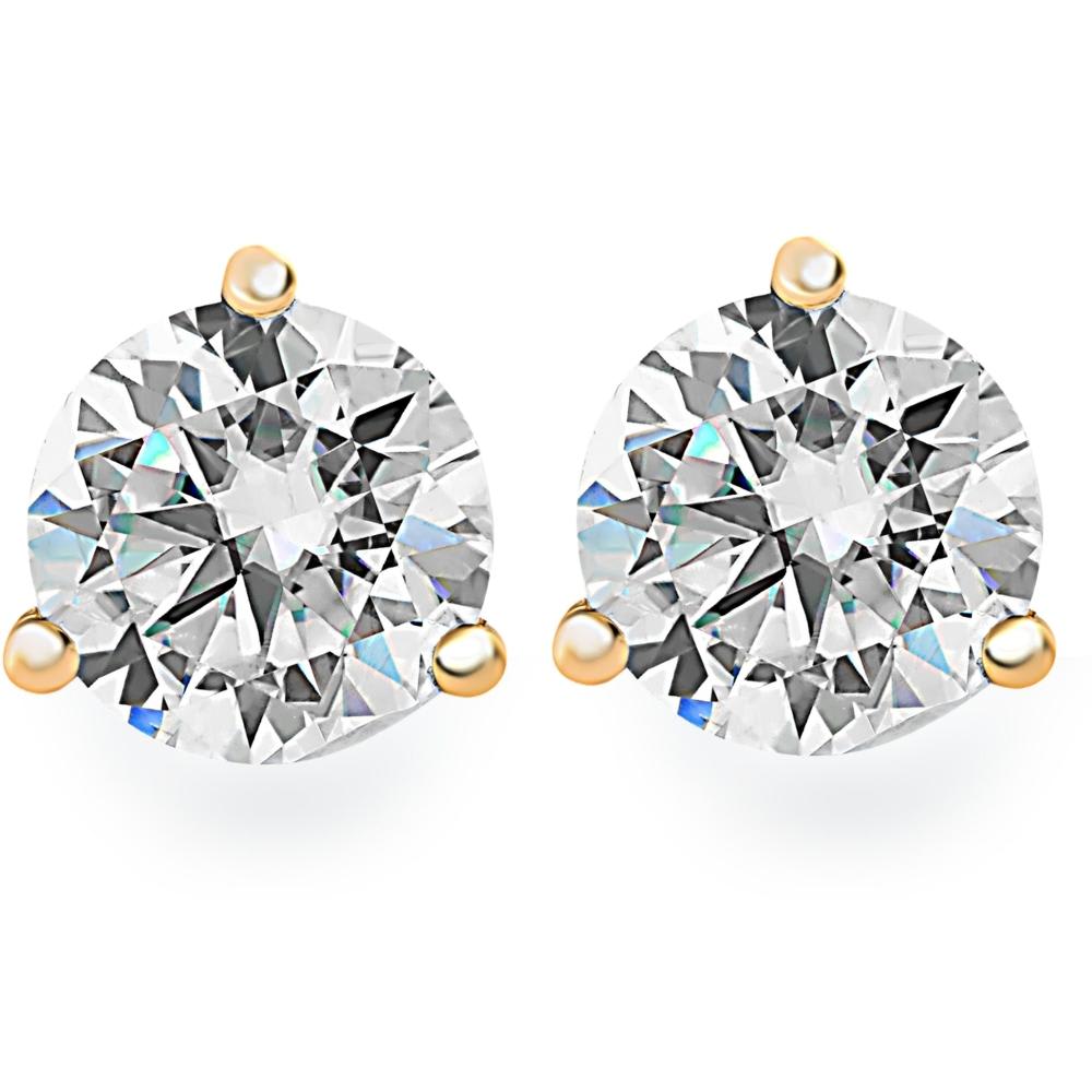 .20Ct Round Brilliant Cut Natural Quality VS2-SI1 Diamond Stud Earrings in 14K Gold Martini Setting