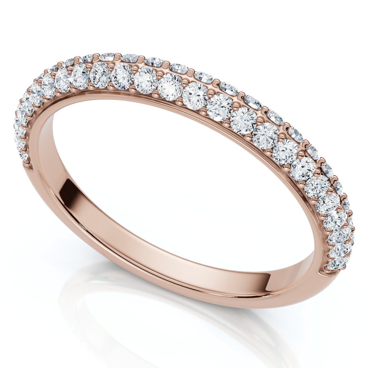 1/4Ct TW Diamond Micro Pave Wedding Ring Stackable Band 14k Gold Lab Grown