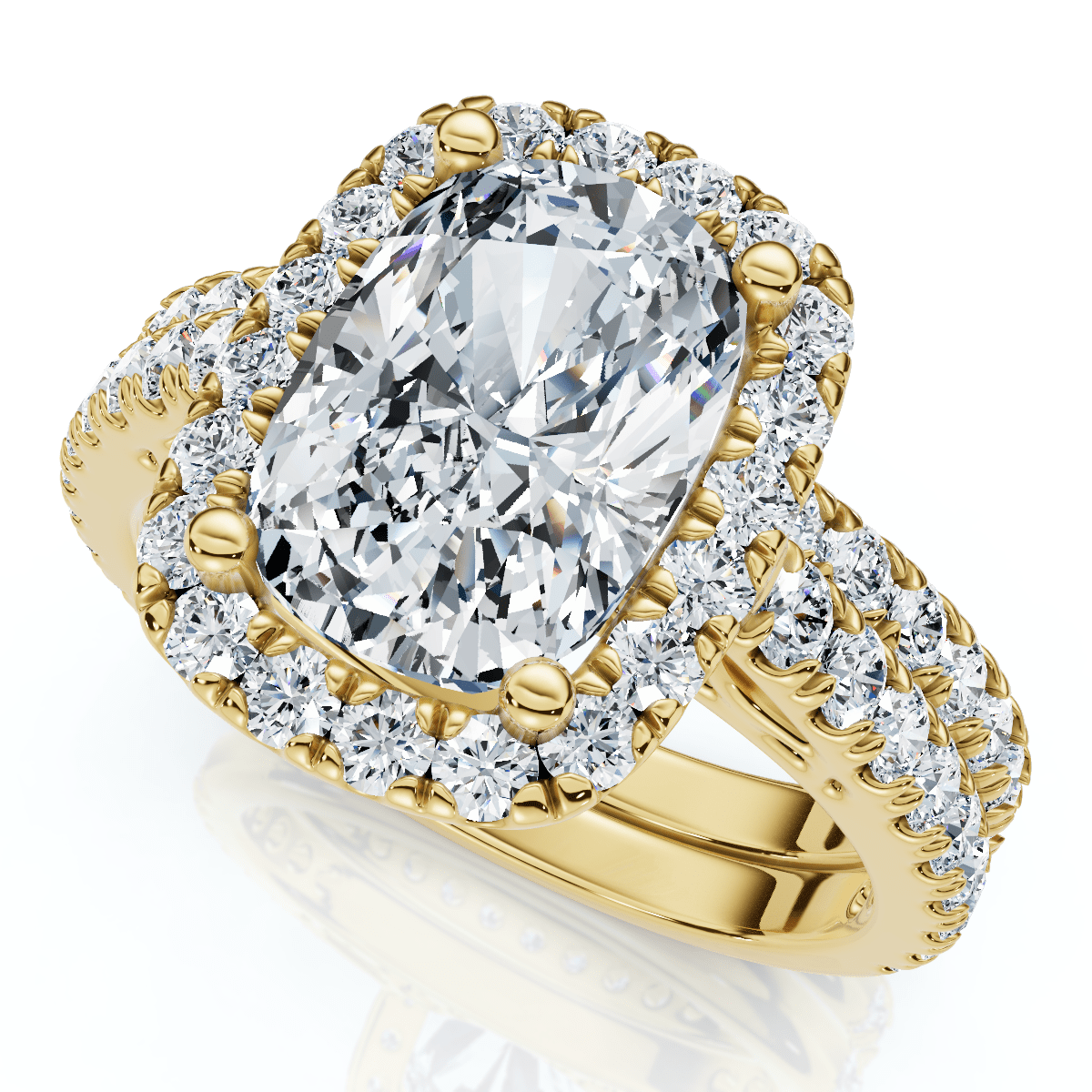 Ceritified 2.90Ct Cushion Diamond Engagement Ring Set 14k Gold or Pt Lab Grown