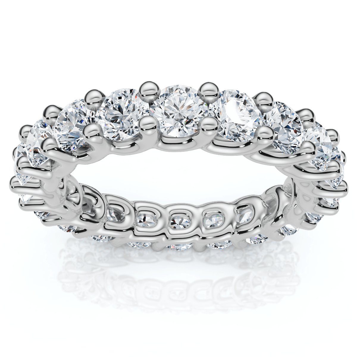 2 1/2 Carat U Prong Diamond Eternity Ring 14K White Gold Lab Grown Size Selectable