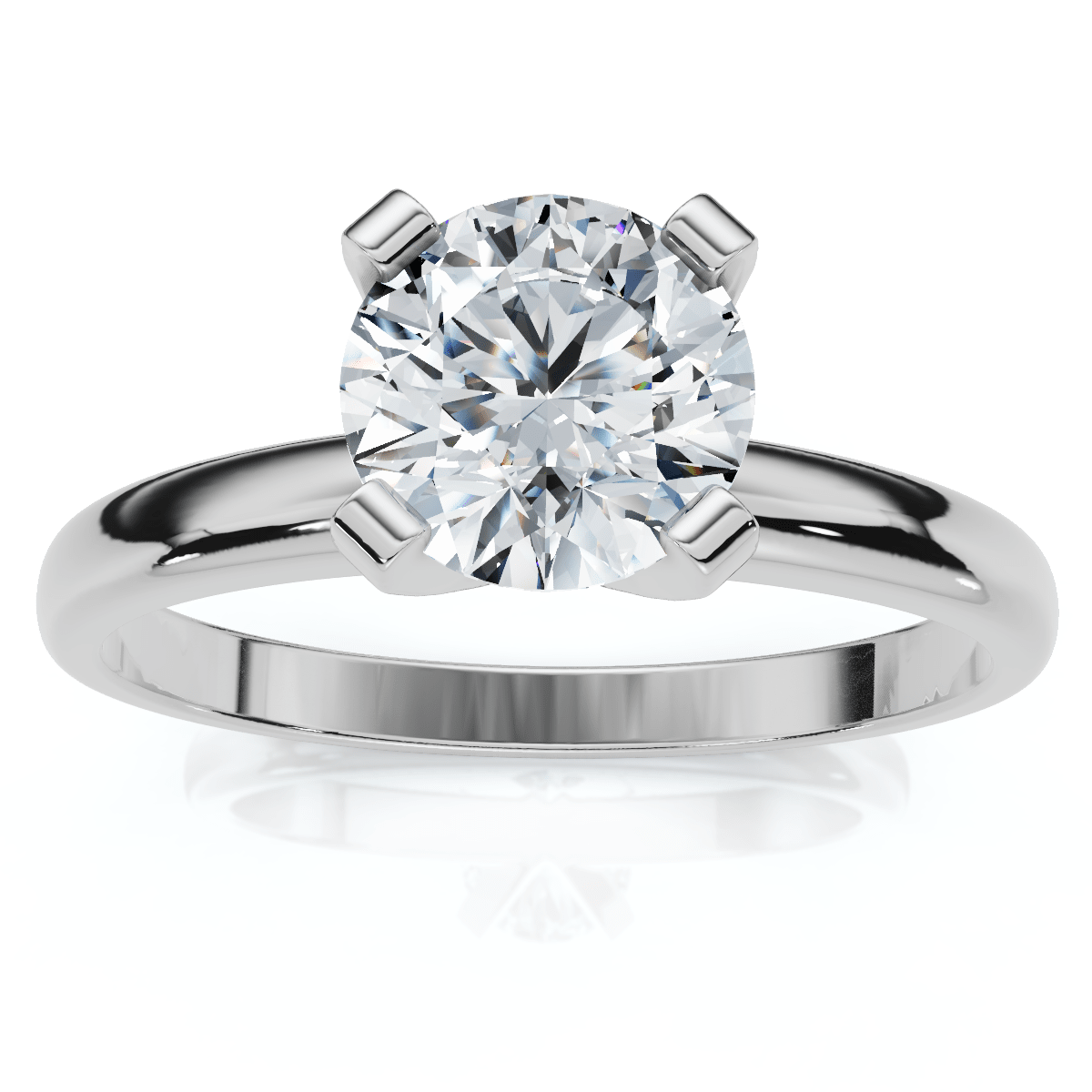 3/4ct Lab Grown Round Diamond Solitaire Engagement Ring 14k White Gold