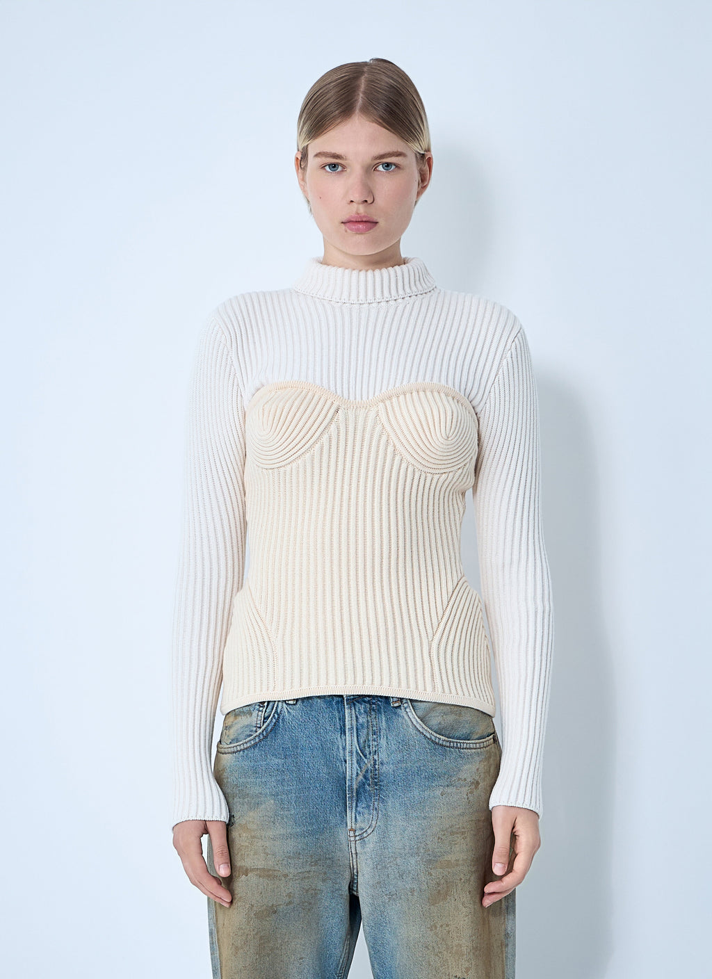 Jean Paul Gaultier Women Ribbed Wool Sweater