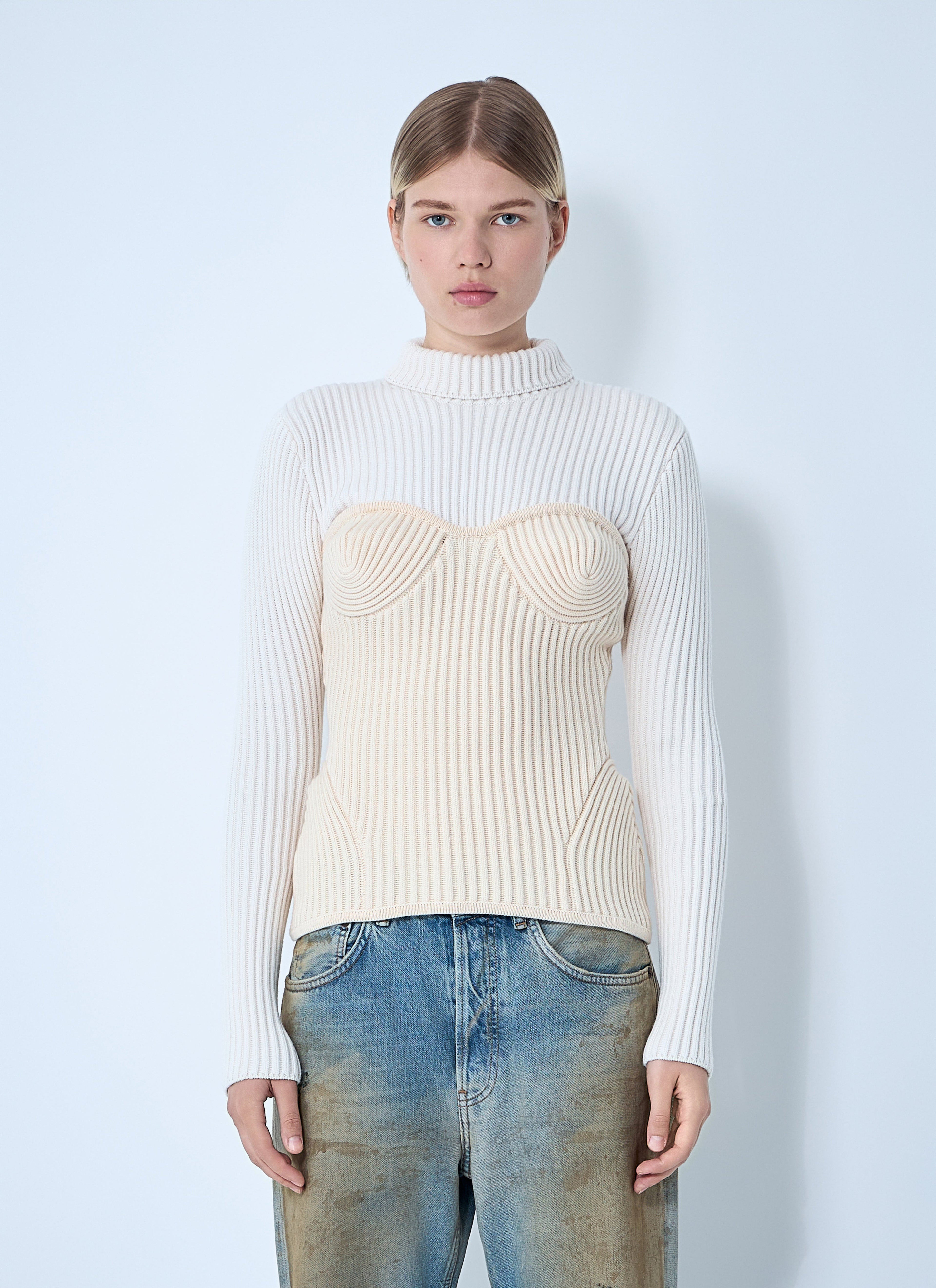 Jean Paul Gaultier Women Ribbed Wool Sweater