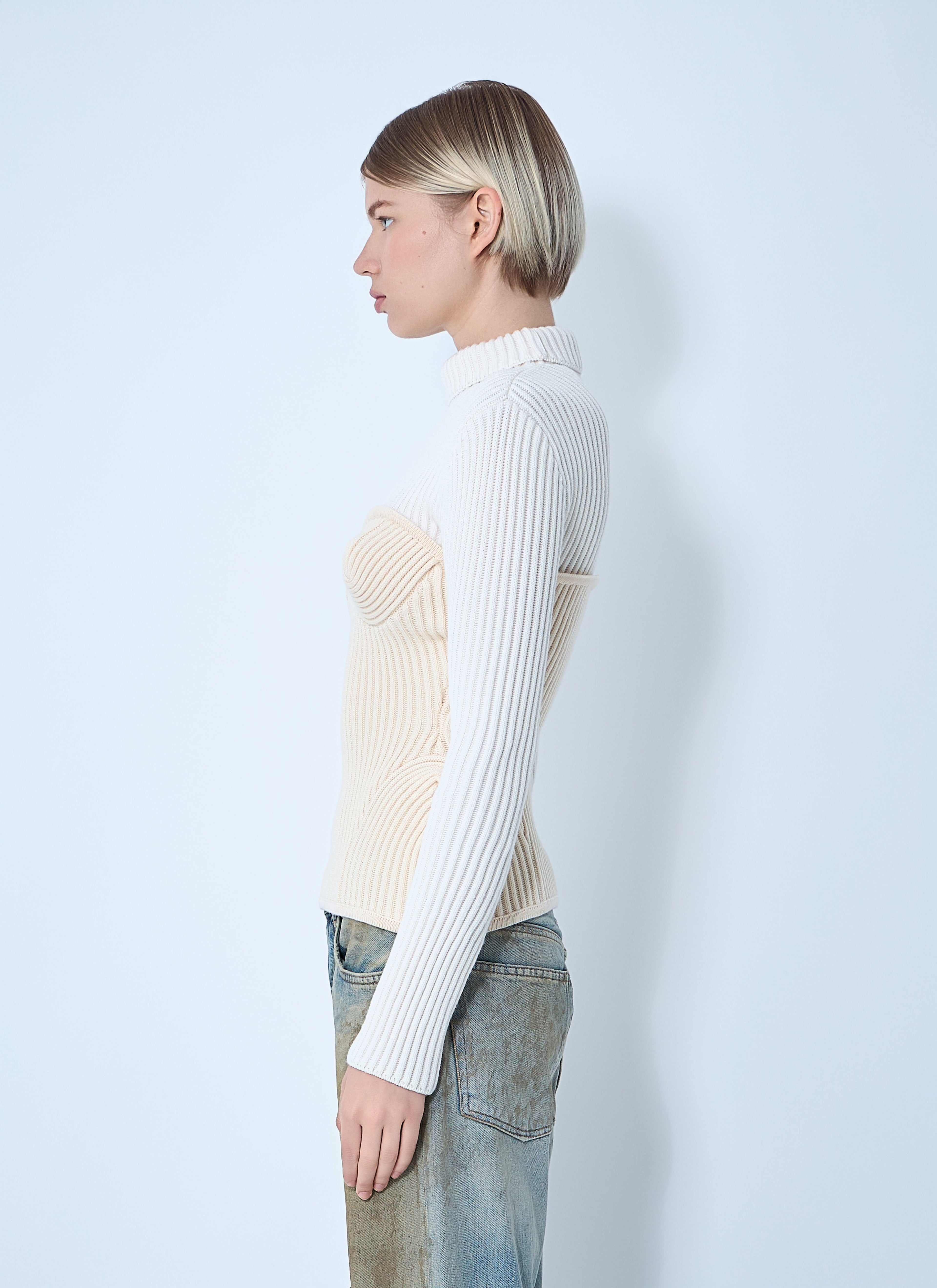 Jean Paul Gaultier Women Ribbed Wool Sweater