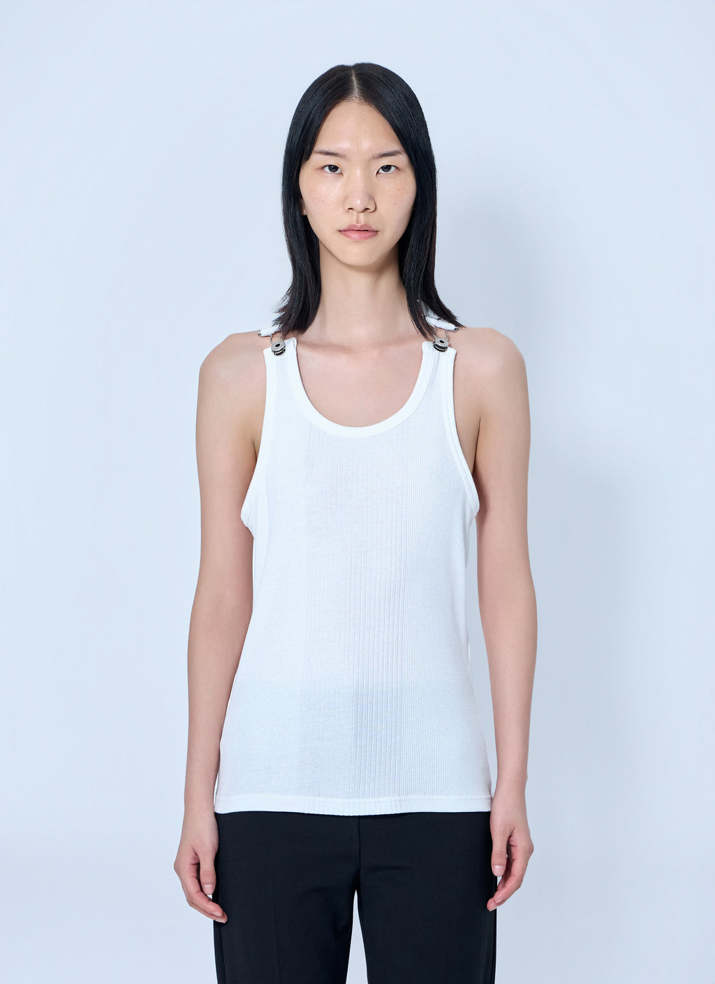 Jean Paul Gaultier Women Ribbed Tank Top With Metallic Hardware