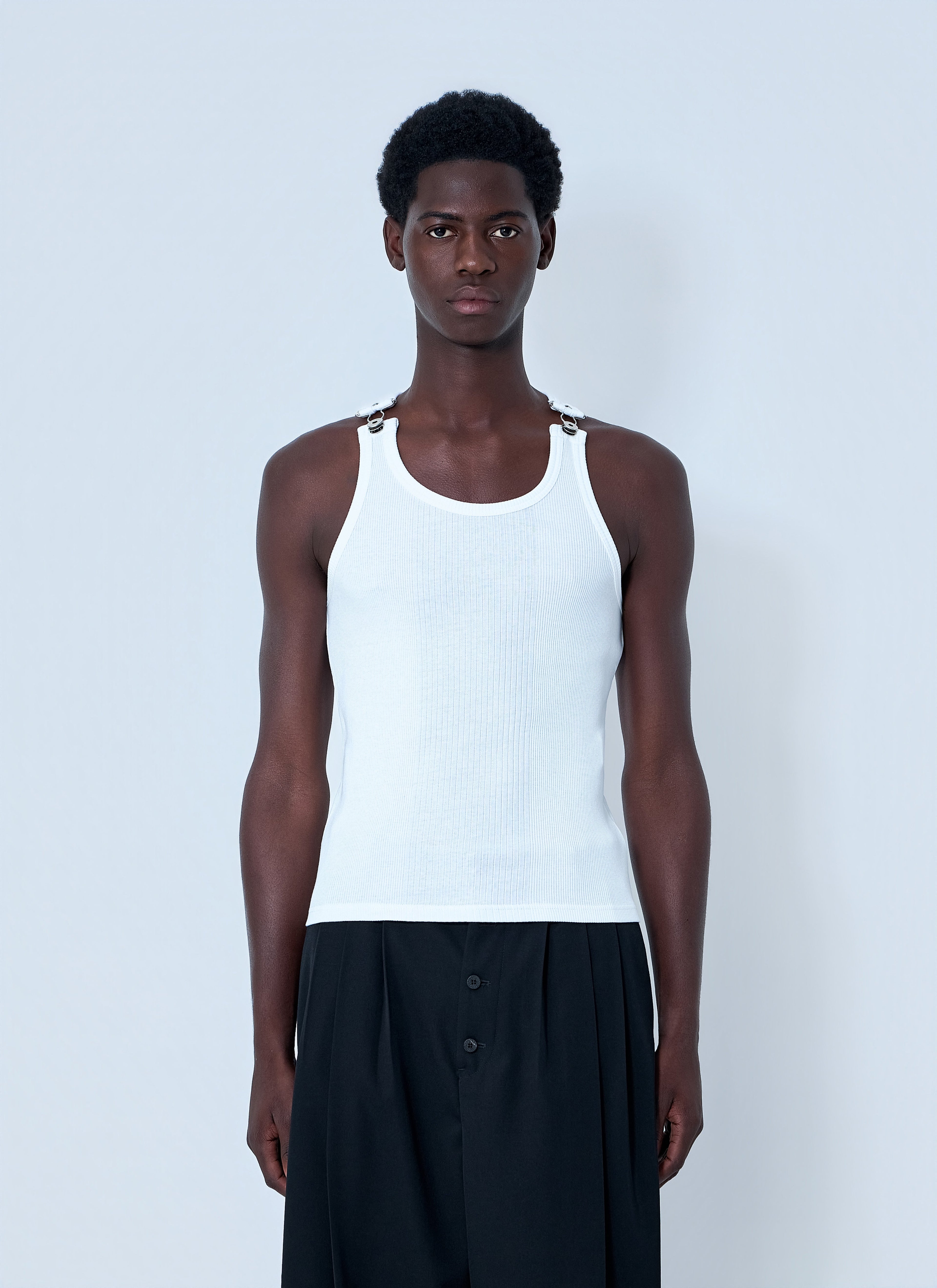 Jean Paul Gaultier Women Ribbed Tank Top With Metallic Hardware