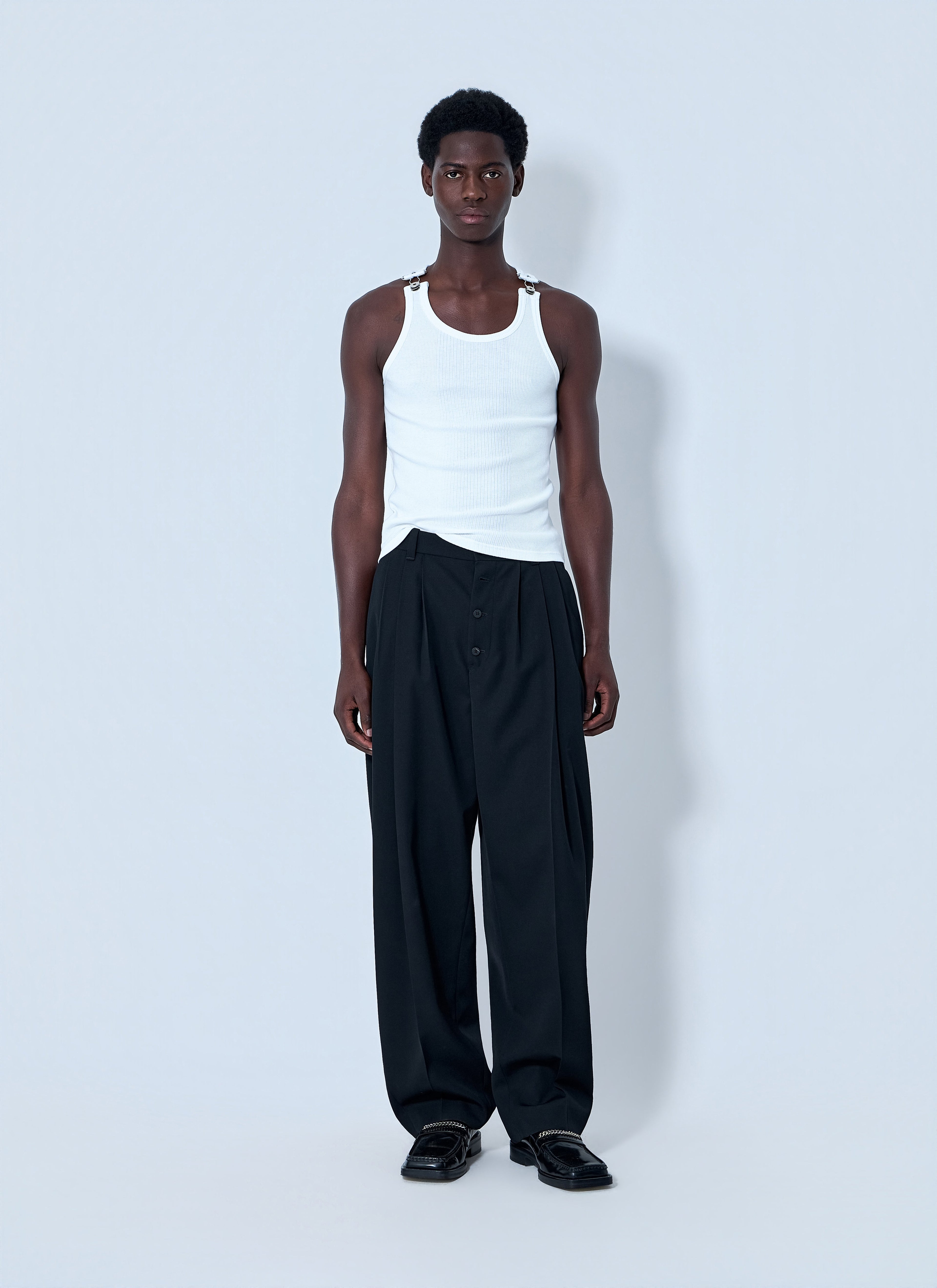 Jean Paul Gaultier Women Ribbed Tank Top With Metallic Hardware