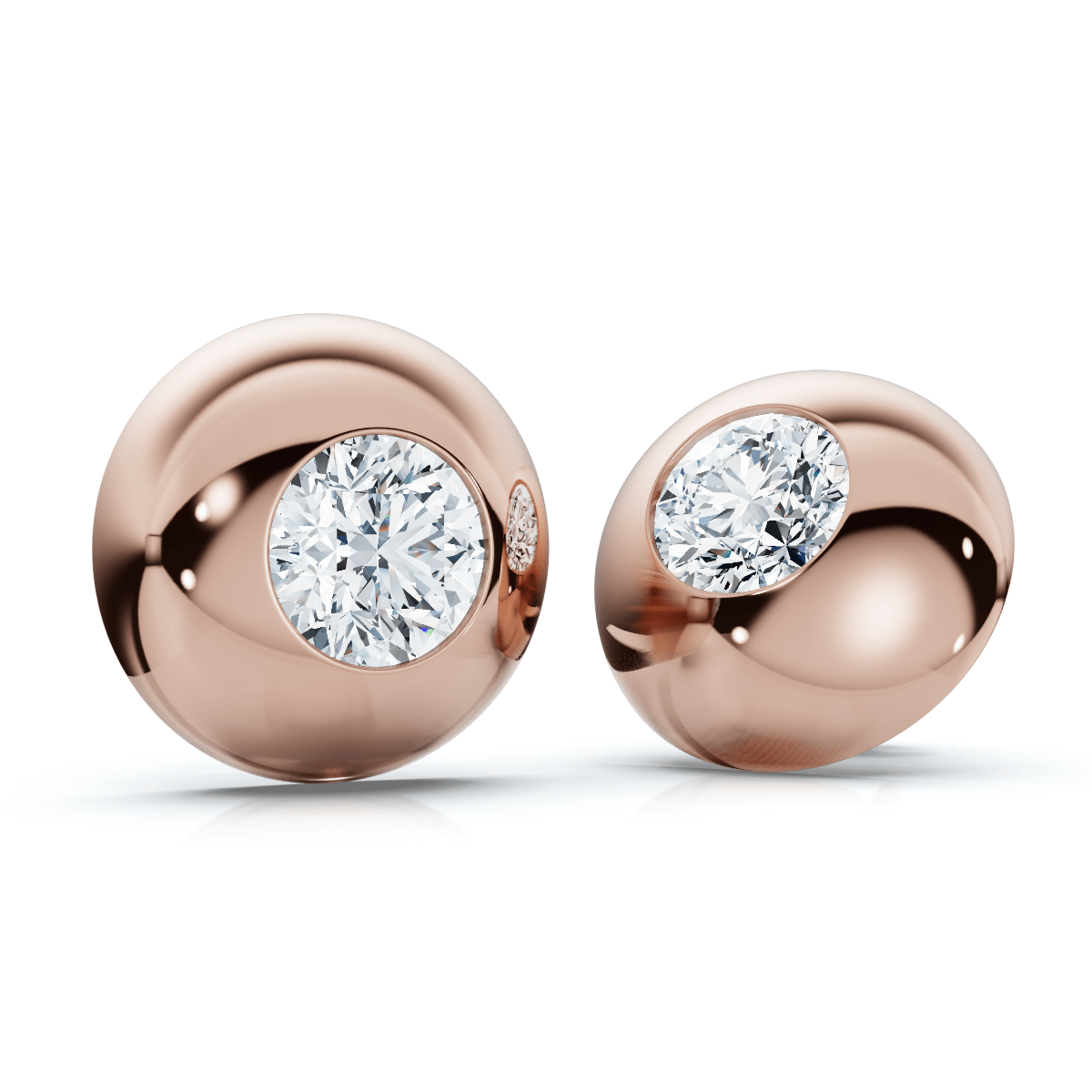 2Ct TW Diamond Button Studs 14k Gold Lab Grown