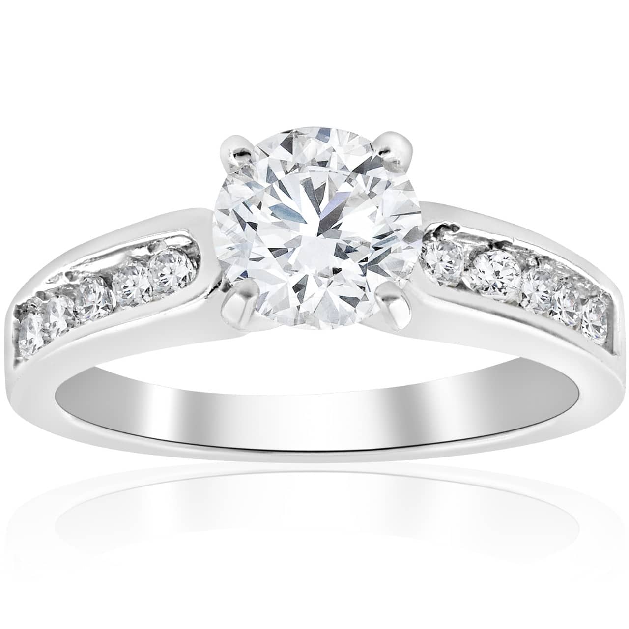 2 ct Diamond Solitaire Engagement Ring 14K White Gold Lab Grown