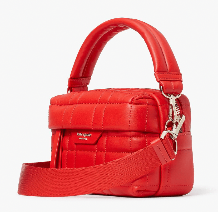 Kate Spade Softwhere Quilted Leather Small Convertible Crossbody Bright Red